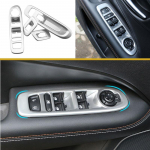 for Jeep Compass LHD Second Generation 2017 2018 Chrome Window Glass Lift Switch Button Panel Cover Trim Sticker