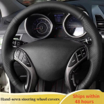 Car Steering Wheel Cover For Hyundai Elantra Avante i30 2011-2016 ized DIY Car Accessory Original Steering Wheel Braid Red Blue Thread