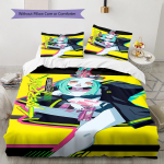 Cyberpunk Edgerunner Muster Voodipesu, Tekikomplekt Tekikate Padjap&uuml;&uuml;r Kodu S&uuml;nnip&auml;evakingitus (1 * tekikott + 2 * padjap&uuml;&uuml;ri, ilma s&uuml;damikuta) 135x200cm