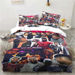 3D-tr&uuml;kk Kanye West Rapper Kunst Karikatuur Voodipesukomplekt Kahekohaline &Uuml;hekohaline King Suur Tekikott Tekk Padjap&uuml;&uuml;r Poisid T&uuml;drukud T&auml;iskasvanud Magamistuba EU Single(135*200cm)3pcs