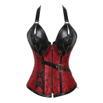 T&auml;iskasvanutele m&otilde;eldud keskaegne viikingite piraadikost&uuml;&uuml;m naiste gooti r&uuml;&uuml;tlikorsett Halloweeni cosplay Steampunk nahast p&auml;itsed vest metallist kuuri M black