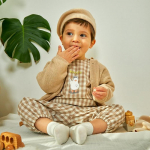 Organicmom Bonbon Check Long Sleeve Set Mistes04 110