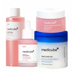 Medicube PDRN 4-astmeline komplekt (Zero Pore Pad 2.0 70 lehte + Cica rahustav toonik 250ml + Roosa ampull 30ml + Kollageenikapsli kreem 55g)