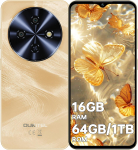 OUKITEL C5 mobiiltelefon avatud, 16(4+12)6 GB RAM + 64 GB ROM / TF 1 TB nutitelefon, 6,52-tollise veetilgaekraaniga telefonid, 5000 mAh aku, 13 MP kaamera kuld