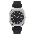 Adidas Originals Randmekell Kvartsliikumine Silikoonrihm 39mm Must sihverplaat Meeste Kellad AOFH24002 Black Dial