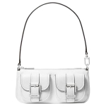 Michael Kors MK Zoe Kuldne Riistvara T&otilde;mblukuga Sulgemine Krokodillimustriga Nahast &Otilde;lakott Naiste &Otilde;lakott Puht-Valge 32S5SZCU1L-OPTICWHITE Basic Set (Bag)