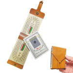 Kokkupandav reisim&auml;ngu Cribbage komplekt kaartide ja pulkadega. Kaasaskantav nahast ja puidust lauam&auml;ng kandekotis. Kingitus meestele, telkimiseks, pus &scaron;ampanjav&auml;rvi