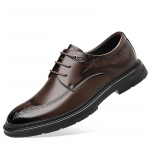 K&otilde;rgetasemeline Moodne Meeste Paeladega Nahast Kingad Pealmine Kiht Kummist Tald Noorte &Auml;ri&uuml;likonna Kingad Meestele 38 pruun