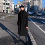 S&uuml;gis-Talvine Meeste Paksenenud Villane Mantel Korea Versioon Keskmise ja Pika Pikkusega Kahe n&ouml;&ouml;pidega L&otilde;tv Villane Trenchcoat Meestele M khaki