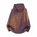 Kevadine meeste vabaaja ruuduline kapuutsiga s&auml;rk, lai pikkade varrukatega pullover-s&auml;rk M punane