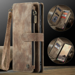 CaseMe-C30 Rahakott &uuml;mbris Samsung Galaxy S23 S24 S25 S26 Ultra jaoks Luksuslik Flip PU Nahast Kaardipesa Hoidjaga Telefonikate For Samsung Galaxy S25 pruun