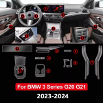 PPF-kile BMW 3. seeriale G20 G21 2026 2026 Salongi tarvikud Eell&otilde;igatud L&auml;bipaistev TPU Navigatsioonikate K&auml;igukasti paneel Keskkonsool Left Hand Drive