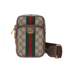 Gucci Ophidia GG Supreme L&otilde;uendist Messengeri &Uuml;le&otilde;lakott Beež Web-triibu ja Kuldse Riistvaraga Unisexi Igap&auml;evaseks Kasutamiseks Basic Set (Bag+Dust Bag)