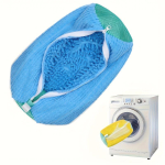 Durable Mesh Shoe Wash Bag with Zipper Rich Fluff Inside Protects Sneakers Casual Shoes in Washer Dryer Travel Storage Organizer 1PCS sinine
