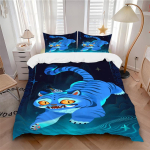 3-osaline voodipesukomplekt K-Pop Demon Hunters Sisaldab 1 tekki + 2 padjap&uuml;&uuml;ri, ilma padjadeta, pehme ja mugav,a0910246 140x200cm black