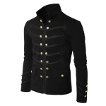 Meeste mantel jakk gooti tikitud n&ouml;&ouml;biga mantel &uuml;htne kost&uuml;&uuml;m Praty outwear XXXL must