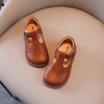 V&auml;ikelaste Nahast Kingad Matt Armas Klassikaline Laste Kingad Madala Kontsaga T-rihmaga 21-30 &Uuml;hev&auml;rvilised L&auml;bil&otilde;ikega Unisex Mary Janes Lastele 24 brown