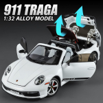 2026 Uus 1:32 kokkupandav teisendatav Porsche 911 sulamist auto mudel simulatsioonheli ja valgusega moodne peen kogumisobjekt poiste m&auml;nguasi kingitus valge