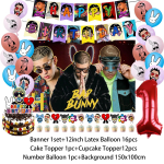 Bad Bunny s&uuml;nnip&auml;evapeo kaunistused Taust &Otilde;hupall Koogitopper B&auml;nner F&auml;nni toetuse klubi b&auml;nner Fotograafia rekvisiidid Laste kingitus Other