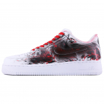 Nike Air Force 1 Graffiti Storm Kulumiskindel Madal Ketsid Rula Kingad Meeste Valge Must Punane CW2288-111(Team168-) 42