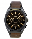 Fossil Everett Kronograaf Nahkrihm Pruun T&auml;hik Kvarts FS6108 Meeste K&auml;ekell pruun
