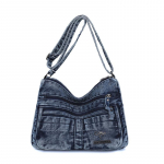 Denim mitmekihiline v&auml;ike ruudukujuline kott naiste &otilde;la-crossbody kott sinine