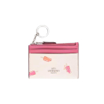 COACH Skinny Id Case Skinny 11 Metallist Logo PVC Kaardihoidja Rahakott Mini Naiste Valge V&auml;rviplokk kuld