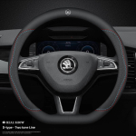 Auto nahast roolikate libisemisvastased tarvikud Skoda Yeti Kamiq Kodiaq Karoq Octavia Fabia Rapid Vrs Superb A4 Scala jaoks gray
