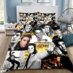 P-Presley tekikate Retro E-Elvis Voodipesukomplekt Tekk Voodikomplekt Tekikate Padjap&uuml;&uuml;r King Queen Twin Suurus Poisid T&uuml;drukud T&auml;iskasvanud 100x135cm-2pcs