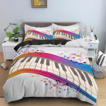 Klaveri Tekikott Komplekt Muusikaline Teema Tekikott Voodipesu Komplekt Moodne Isikup&auml;ra Pol&uuml;ester Tekikott Suurused Queen King Full EU single(135x200cm)