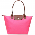 Longchamp Le Pliage 28 trukk-lukuga pika sangaga veisenahast pelmeenikujuline kott &otilde;lakott v&auml;ike suurus naiste roosa 2605089P73 must