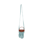 LONGCHAMP Le Pliage Filet Puuvillane Veisenahast &Auml;&auml;risega K&auml;ekott, &Otilde;lakott, Crossbody Kott Mini Naistele Laguunsinine One Size sinine