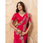 Kvaliteetne peokleit pehme Fendy &scaron;ifoonist saree &ndash; Elegantne tikandikollektsioon