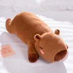 60&ndash;100 cm Kawaii koomiksite hiiglaslik riba kapibara pl&uuml;&uuml;s nukupadi, lamav pruun oranžid tiivad, loominguline kapibara pl&uuml;&uuml;sm&auml;nguasi kodukaunistus 60cm