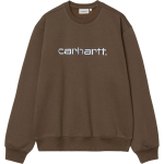 Carhartt WIP Tikitud logoga laia l&otilde;ikega &uuml;mmarguse kaelusega pikkade varrukatega dressipluus Meeste dressipluus Pruun I030546-2QG-XX S black