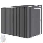 Metallist T&ouml;&ouml;riistakuur 2,81 m&sup2; 154x206,5x181 cm Varustusevarjualune Kaldukatusega Vundamendiga 154 x 206.5 x 181 cm tumehall v&auml;rv