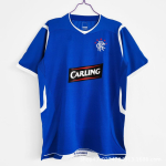 Vintage s&auml;rk 0809 Glasgow Rangers koduklassika retro l&uuml;hikeste varrukatega s&auml;rk spordiklassika jalgpallis&auml;rk S helesinine v&auml;rv