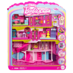Barbie Mini Barbie Land Unistuste Maja ja 3 M&auml;ngukomplekti (Juuksurisalong, Supermarket, Lemmikloomapood) Riietu Nukk/Maja M&auml;ng/Kujutlusm&auml;ng Mikro Nukud Sisaldab 6 brown