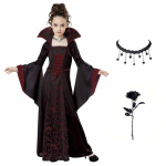 Halloweeni kost&uuml;&uuml;m lastele Halloweeni fantaasia vampiirikost&uuml;&uuml;m T&uuml;drukutele pikk tutu kleit lastele karnevali komplekt Gooti sulgedest riided 120cm oranž
