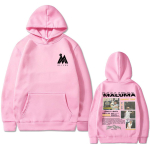 R&auml;ppar Maluma Euroopa tuur Huppar Meeste Mood Suur Huppariga dressipluusid Mehed Naised Vabaaja Hip Hop Pulloverid Streetwear S roosa