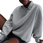Nike Sportswear Phoenix Fleece Naiste &Uuml;legabariidiline 1/4 Zip Polo FZ3207-063 L gray