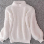 Soe Kohev Kunstmoheeri Kampsun Naistele Pullover Puhvis Varrukas Kilpkonnakaelusega Jumper one size gray