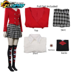 Naiste Veronica Sawyer Cosplay Kost&uuml;&uuml;m Riided Halloweeni Heathers the Musical Kost&uuml;&uuml;m Seelik &Uuml;likond XXL red