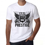 Meeste vintage T-s&auml;rk Graafiline T-s&auml;rk Feel The Prestige White XS valge