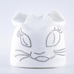 Talvised nokam&uuml;tsid naistele L&otilde;igatud m&uuml;ts kivimustriga kassimustriga nokam&uuml;ts k&otilde;rvaga sametm&uuml;ts t&uuml;drukule 55-58cm hall