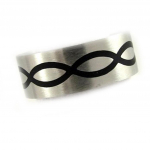 Bague Acier 'Thalassa' Noir Acier 58 h&otilde;be