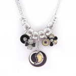 NOA [G5952] - Collier Cr&eacute;ateur 'Emilie' noir must