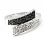 Bague Argent 'Romy' noir blanc 54 must