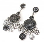 Les Tr&eacute;sors De Lily [J8174] - Boucles Cr&eacute;ateur 'Les Souvenirs du Pass&eacute;' noir argent&eacute; must