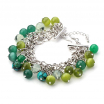 Les Tr&eacute;sors De Lily [K4413] - Bracelet 'Min&eacute;ralia' vert roheline